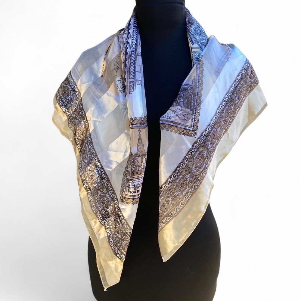 Cream Satin Venice Scarf